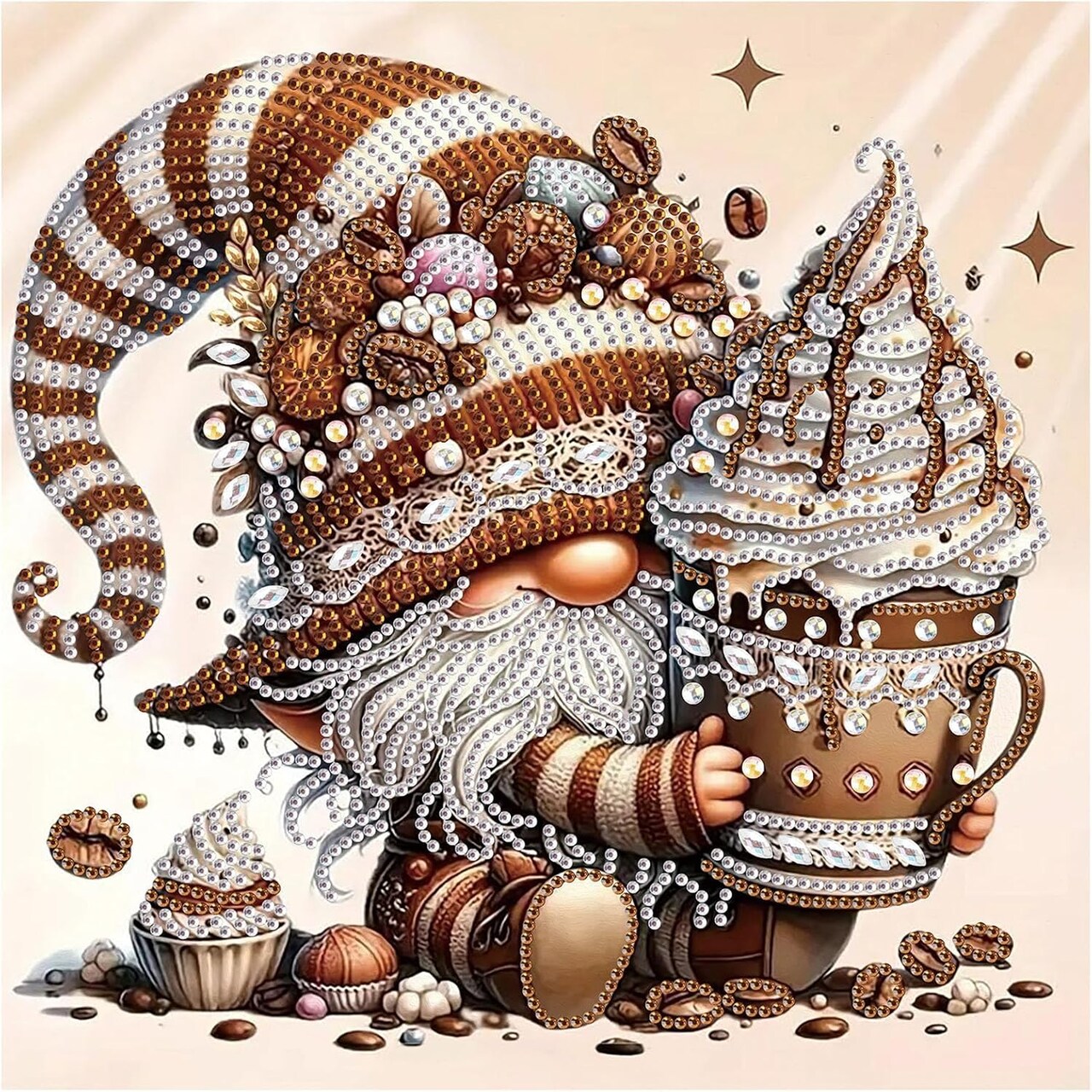 5D Special Shape Gnome Diamond Art Kits for Beginners, Diamond Painting Kits for Adults